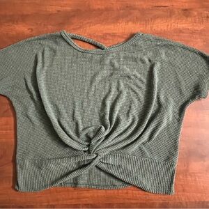 #LoveWins Olive Twist Knit Crop Top